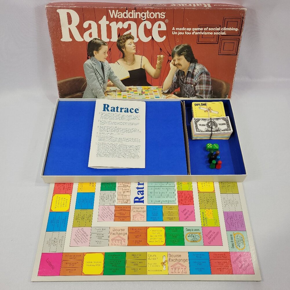 Ratrace 1970 Vintage 100% Complete Board Game by Waddingtons